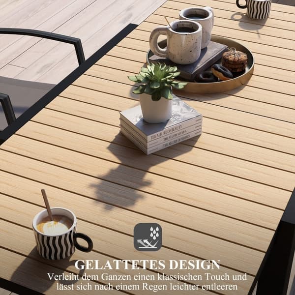 Rootz Garden Pöytä - Ulkopöytä - Patiopöytä - Säänkestävä - Laajennettavissa - Säädettävät jalkatuet - 162cm x 80cm x 75cm - Keltainen - Alumiini