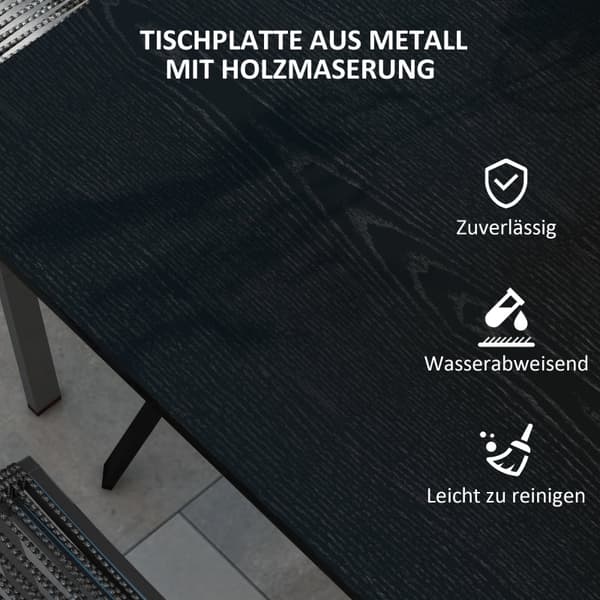 Rootz-ulkopöytä 4 hengelle - Patiopöytä - Puutarhapöytä - Tyylikäs muotoilu - Kestävä teräs - Helppo puhdistaa - 80cm x 80cm x 72cm