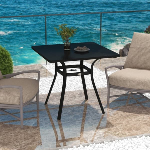 Rootz-ulkopöytä 4 hengelle - Patiopöytä - Puutarhapöytä - Tyylikäs muotoilu - Kestävä teräs - Helppo puhdistaa - 80cm x 80cm x 72cm