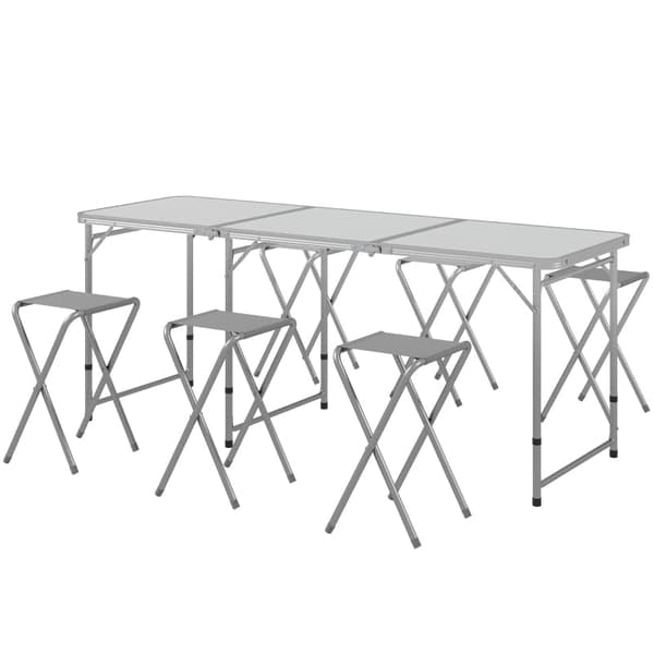 Rootz Picnic Sæt Foldebord med Stole - Transportabelt spisebordssæt - Udendørs møbler - Komfort, Holdbarhed, Bekvemmelighed - 180 cm x 60 cm x 70 cm B