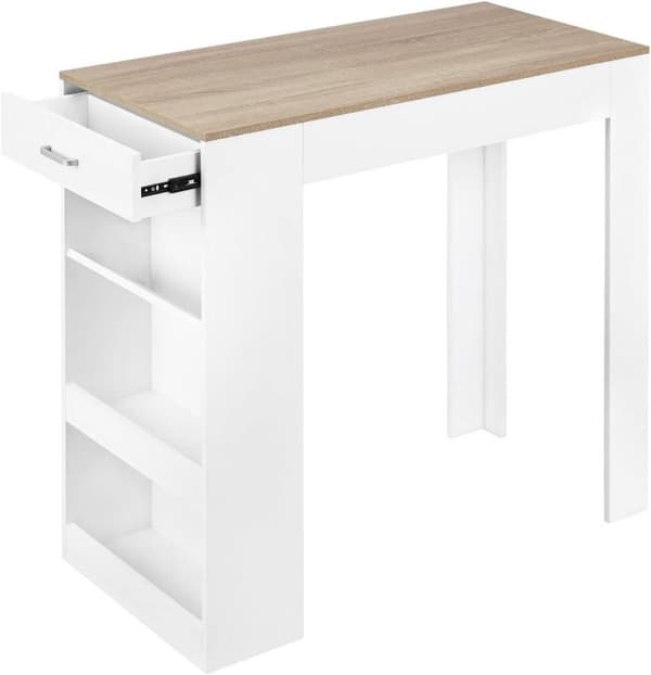 Rootz multifunktionellt barbord - Förvaringsbord - Matbord - Gott om förvaring, hållbar konstruktion, enkel montering - Trämaterial - 100cm x 100cm x