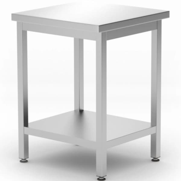 Centralt bänkbord med hylla Budget Line 600 x 600 x 850 mm - Hendi 817094
