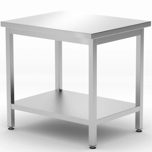 Centralt bänkbord med hylla Budget Line 800 x 600 x 850 mm - Hendi 817100