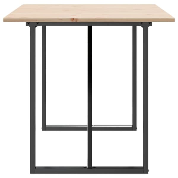 vidaXL Matbord O-ram 140x80x75 cm massiv furu och gjutjärn