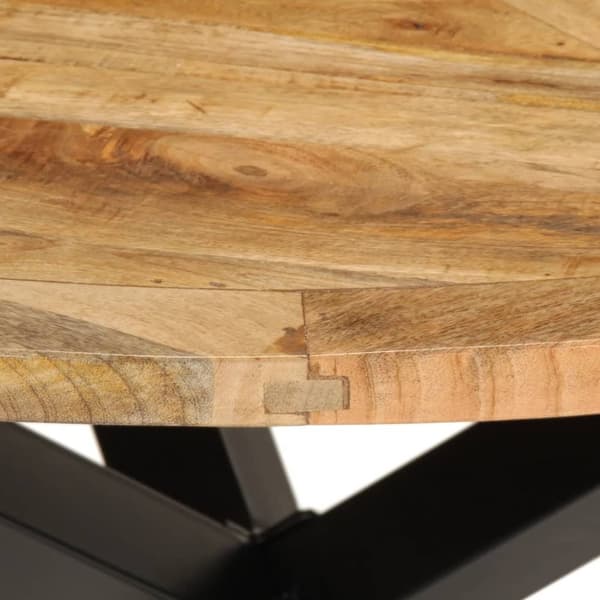 vidaXL spisebord Ø110x75 cm massivt ru mangotræ