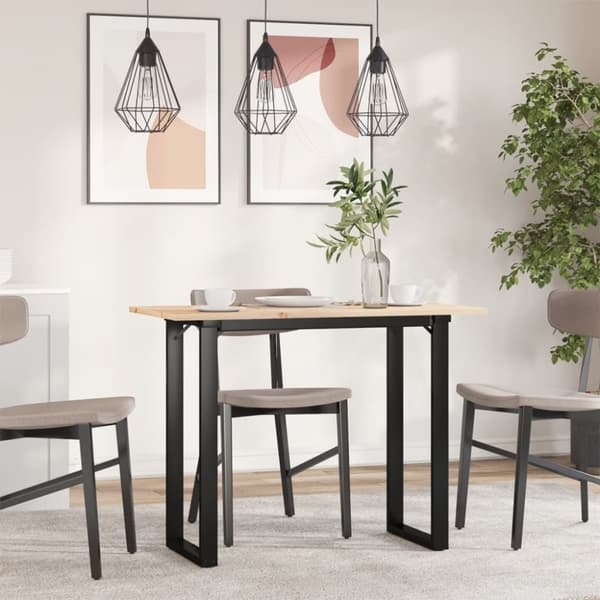 vidaXL SpisebordO-ramme 100x50x75 cm heltre furu og stål