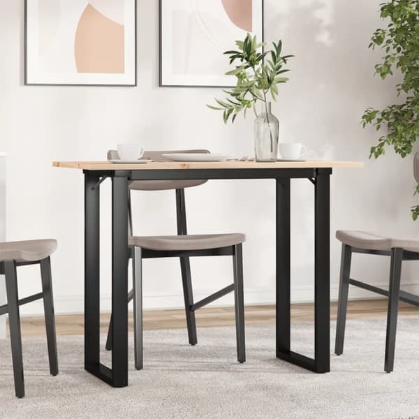 vidaXL SpisebordO-ramme 100x50x75 cm heltre furu og stål
