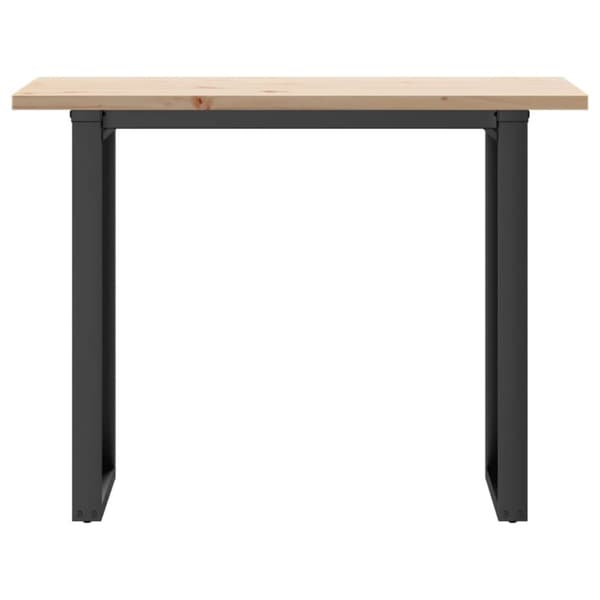 vidaXL Ruokapöytä O-runko 100x50x75,5 cm täysi mänty ja terästä