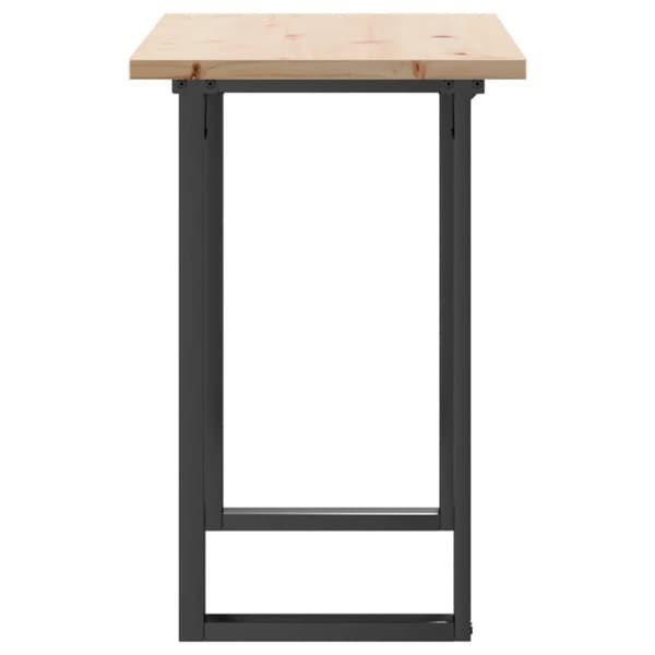 vidaXL Ruokapöytä O-runko 100x50x75,5 cm täysi mänty ja terästä