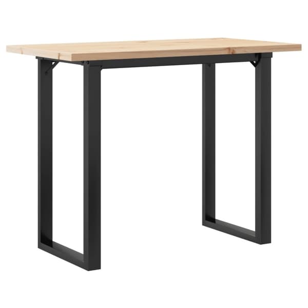 vidaXL Ruokapöytä O-runko 100x50x75,5 cm täysi mänty ja terästä