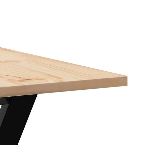vidaXL spisebord 80x80x75 cm Y-stel massivt fyrretræ og støbejern