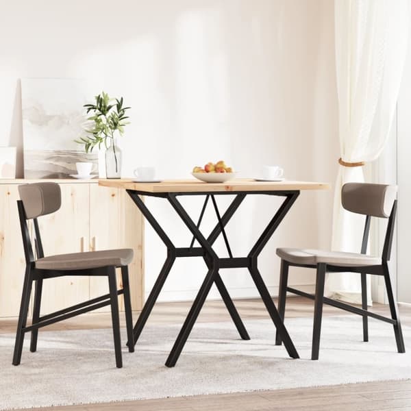 vidaXL spisebord 80x80x75,5 cm Y-stel massivt fyrretræ og støbejern