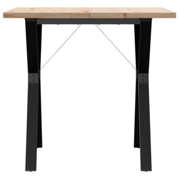 vidaXL spisebord 80x80x75,5 cm Y-stel massivt fyrretræ og støbejern