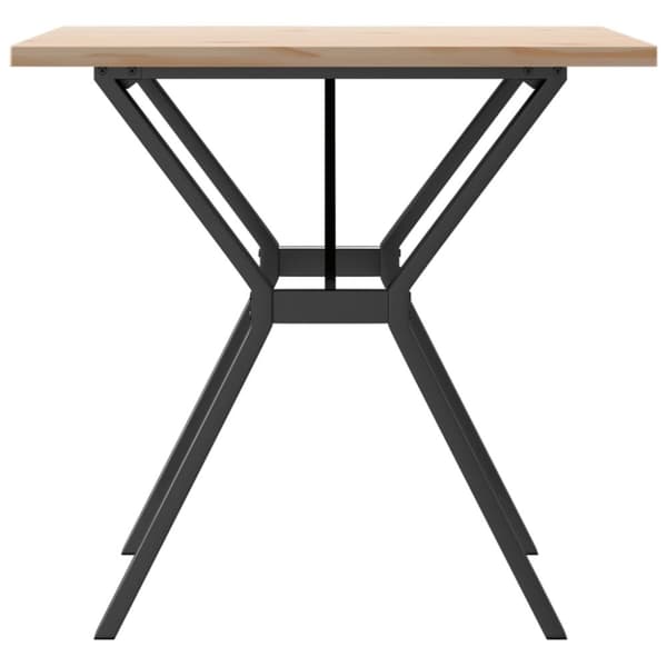 vidaXL spisebord 80x80x75,5 cm Y-stel massivt fyrretræ og støbejern