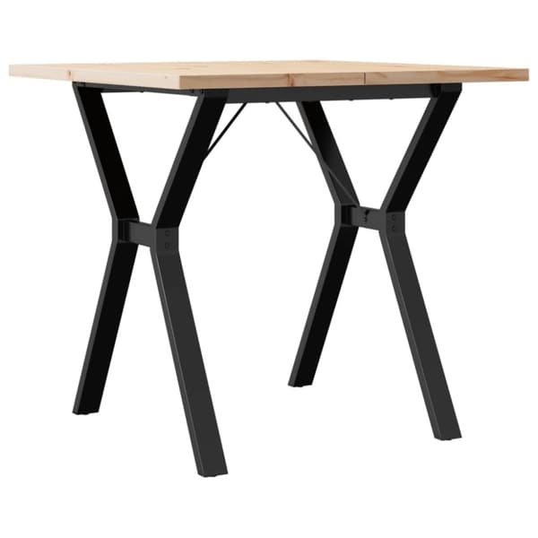 vidaXL spisebord 80x80x75,5 cm Y-stel massivt fyrretræ og støbejern