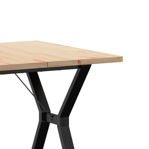 vidaXL spisebord 80x80x75,5 cm Y-stel massivt fyrretræ og støbejern