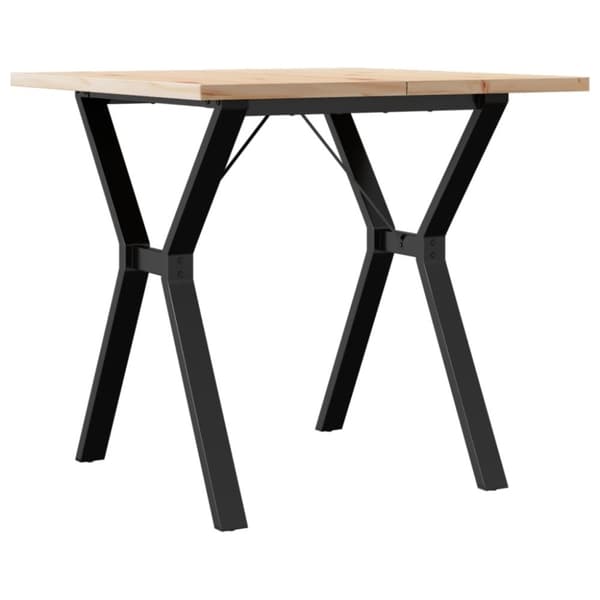 vidaXL spisebord 80x80x75,5 cm Y-stel massivt fyrretræ og støbejern