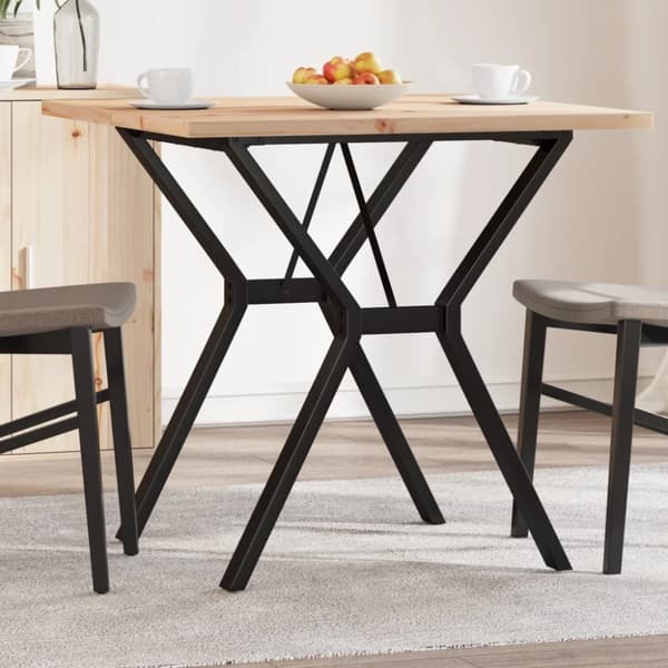 vidaXL spisebord 80x80x75,5 cm Y-stel massivt fyrretræ og støbejern