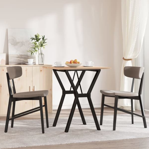 vidaXL Ruokapöytä Y-runko 70x70x75 cm täysi mänty ja terästä