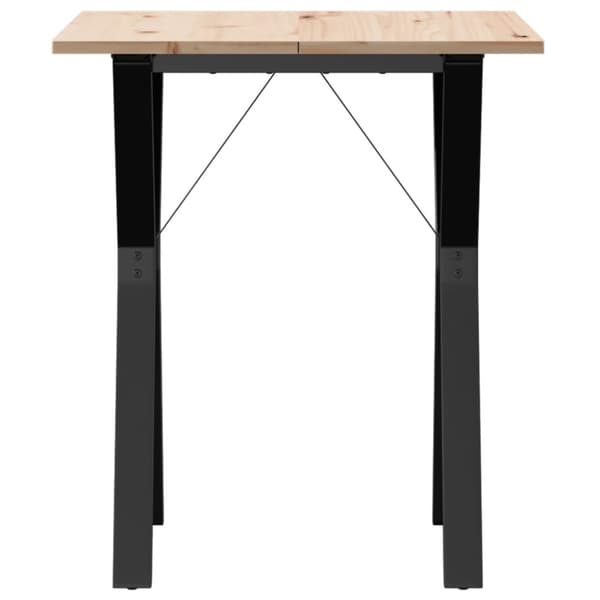vidaXL Ruokapöytä Y-runko 70x70x75 cm täysi mänty ja terästä