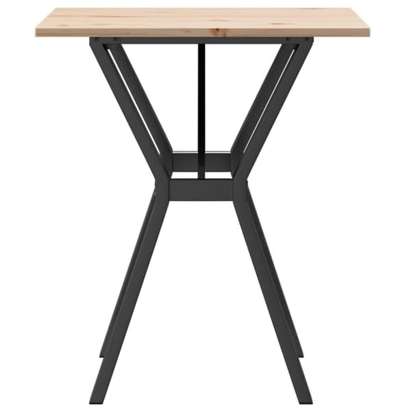 vidaXL Ruokapöytä Y-runko 70x70x75 cm täysi mänty ja terästä