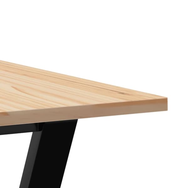 vidaXL Ruokapöytä Y-runko 70x70x75 cm täysi mänty ja terästä