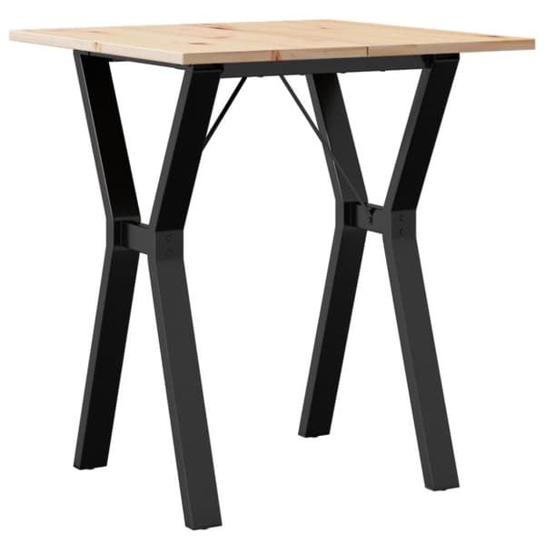 vidaXL Ruokapöytä Y-runko 70x70x75 cm täysi mänty ja terästä