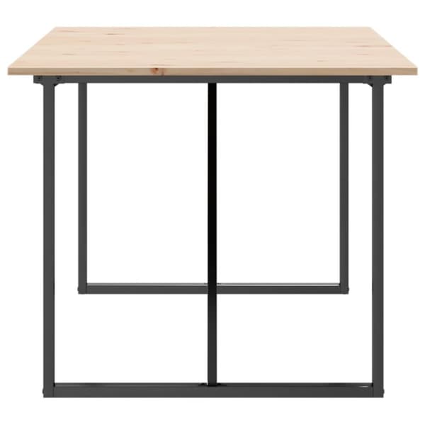 vidaXL spisebord 180x90x75 cm O-stel massivt fyrretræ og støbejern