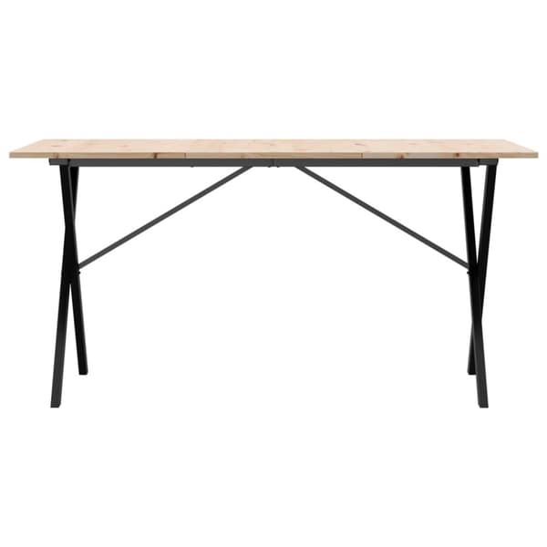 vidaXL Spisebord X-ramme 160x80x75 cm heltre furu og stål