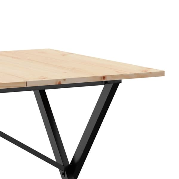 vidaXL Spisebord X-ramme 160x80x75 cm heltre furu og stål