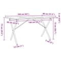 Miniatyrbilde 10 av 10: vidaXL Spisebord X-ramme 160x80x75 cm heltre furu og stål