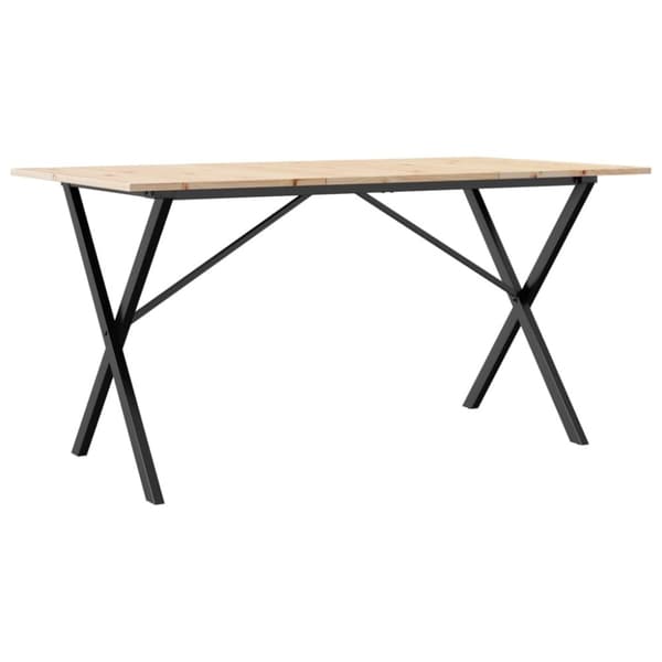 vidaXL Spisebord X-ramme 160x80x75 cm heltre furu og stål