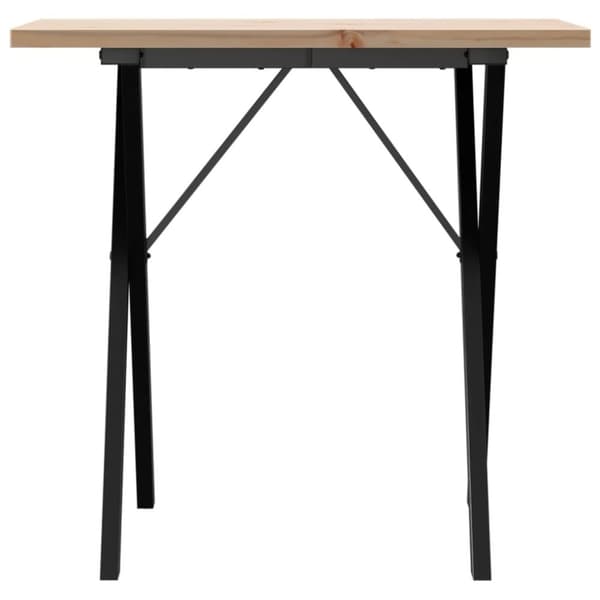 vidaXL Spisebord X-ramme 80x50x75,5 cm heltre furu og stål