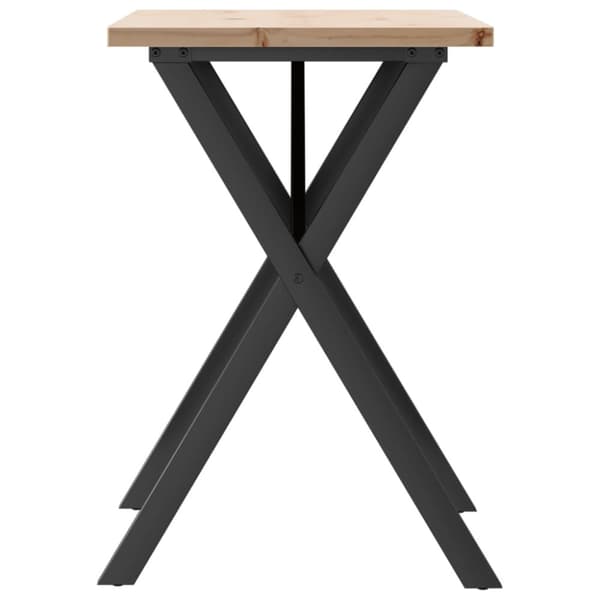 vidaXL Spisebord X-ramme 80x50x75,5 cm heltre furu og stål