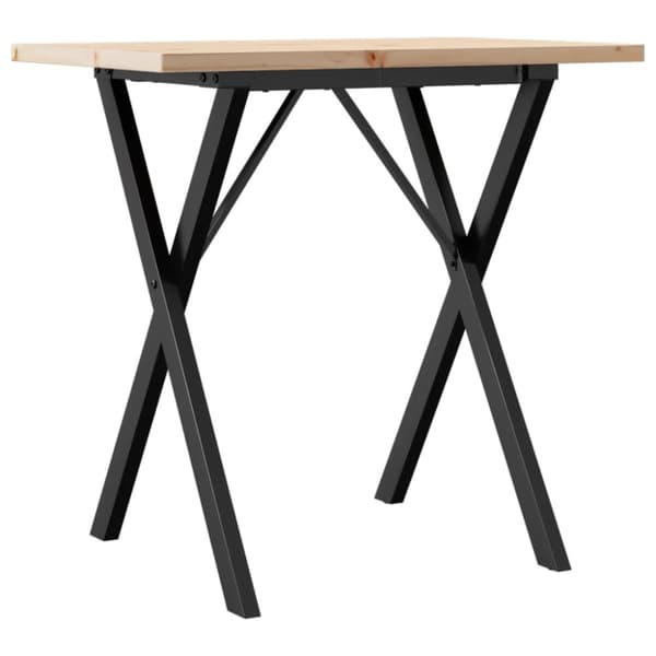 vidaXL Spisebord X-ramme 80x50x75,5 cm heltre furu og stål