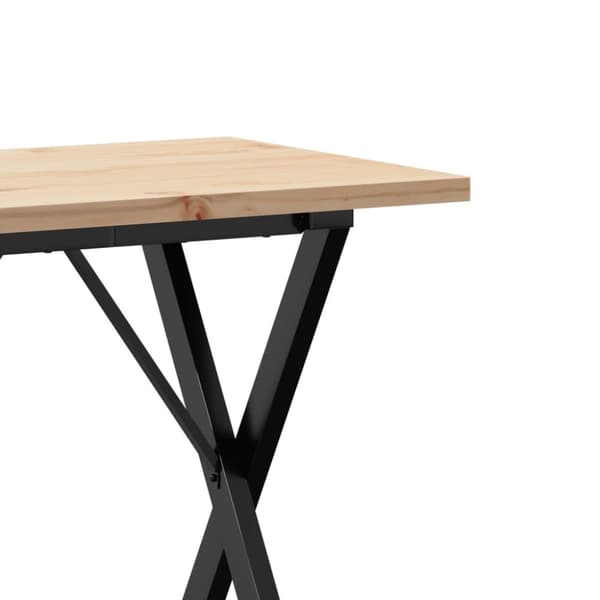 vidaXL Spisebord X-ramme 80x50x75,5 cm heltre furu og stål