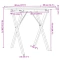 Miniatyrbilde 10 av 10: vidaXL Spisebord X-ramme 80x50x75,5 cm heltre furu og stål