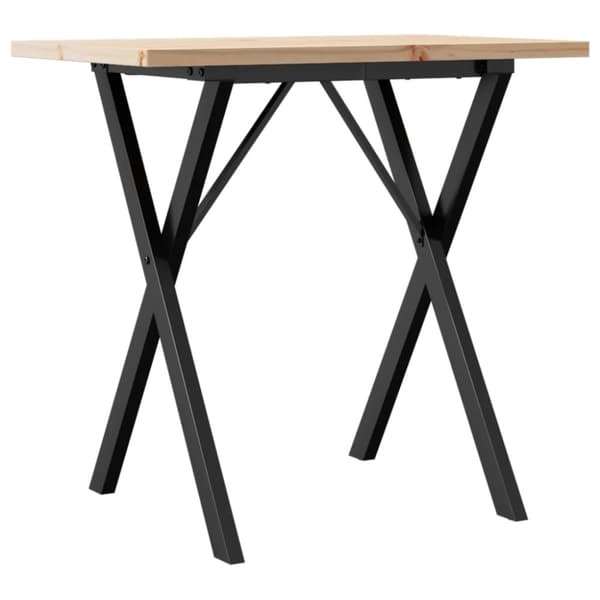 vidaXL Spisebord X-ramme 80x50x75,5 cm heltre furu og stål