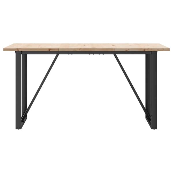 vidaXL Ruokapöytä O-runko 160x80x75,5 cm täysi mänty ja terästä