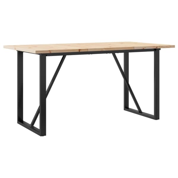 vidaXL Ruokapöytä O-runko 160x80x75,5 cm täysi mänty ja terästä