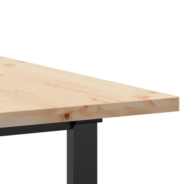 vidaXL Ruokapöytä O-runko 160x80x75,5 cm täysi mänty ja terästä