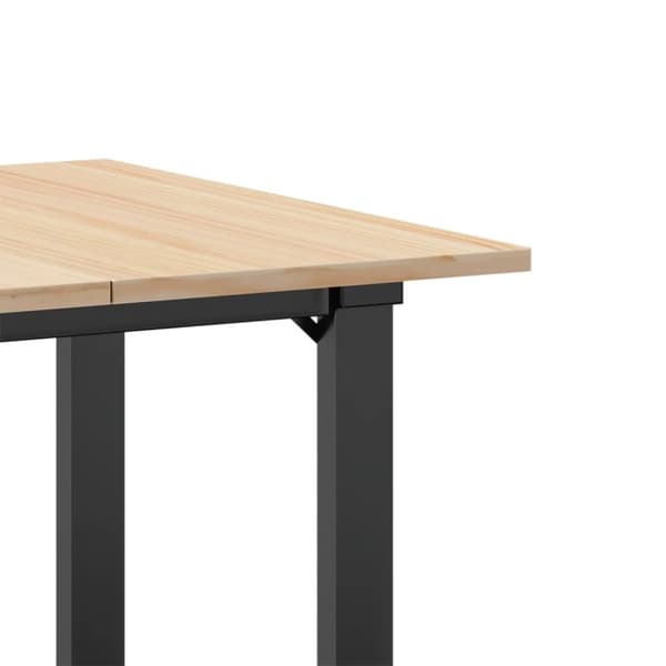 vidaXL Ruokapöytä O-runko 70x70x75 cm täysi mänty ja terästä