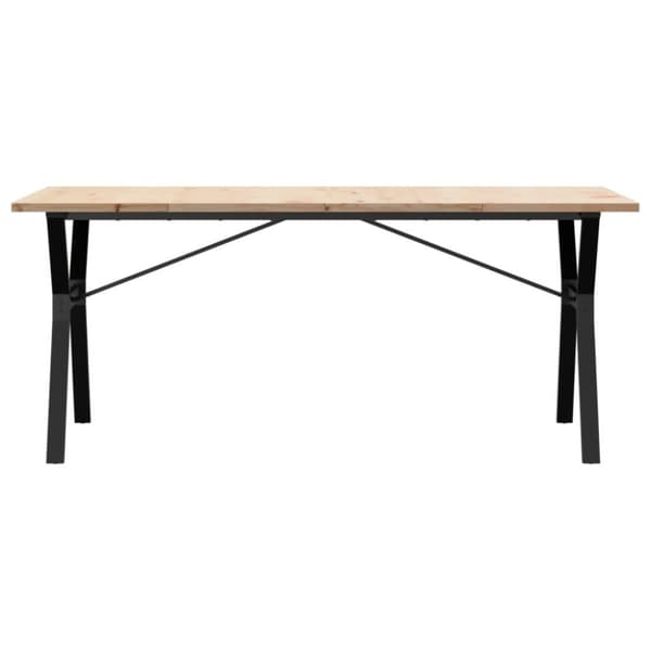 vidaXL Spisebord Y-ramme 180x90x75,5 cm heltre furu og stål