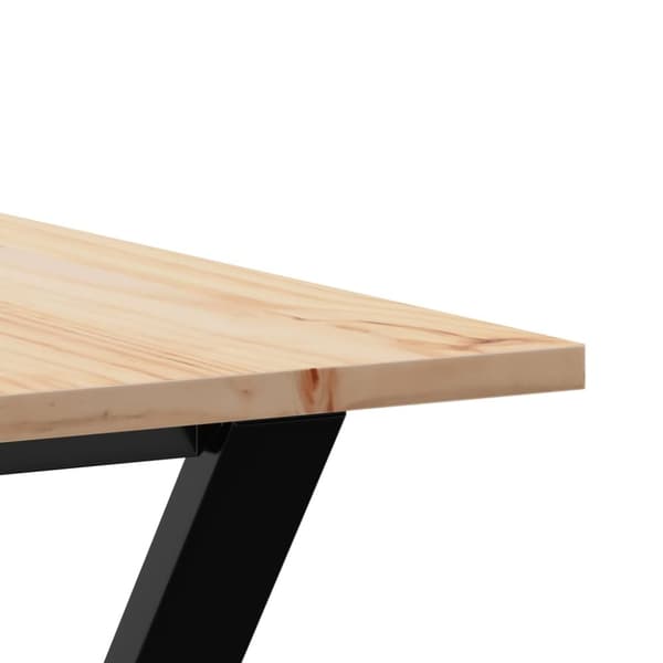 vidaXL Spisebord Y-ramme 140x80x75 cm heltre furu og stål