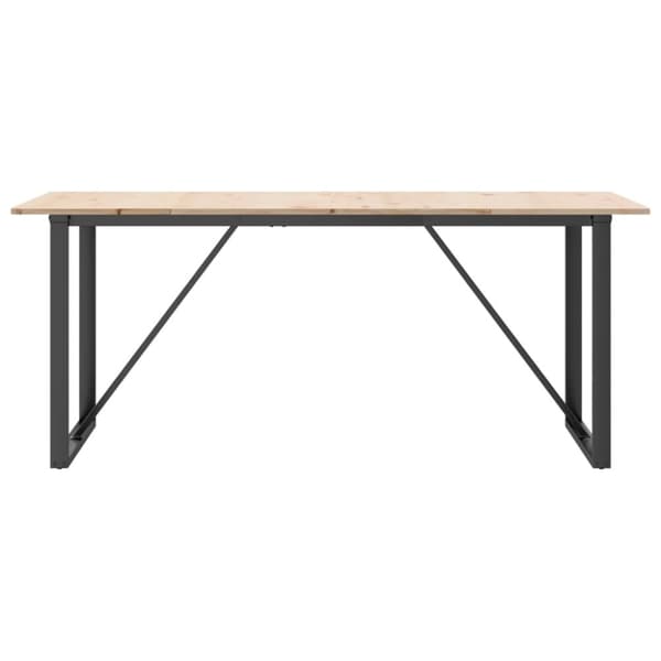vidaXL Matbord O-ram 180x90x75 cm massiv furu och gjutjärn
