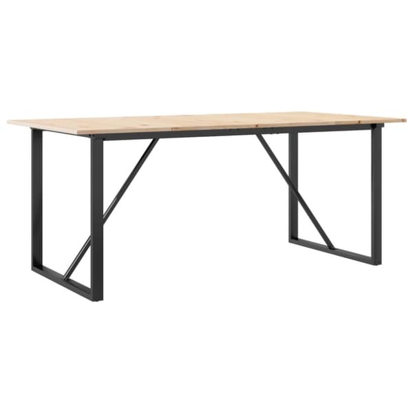 vidaXL Matbord O-ram 180x90x75 cm massiv furu och gjutjärn