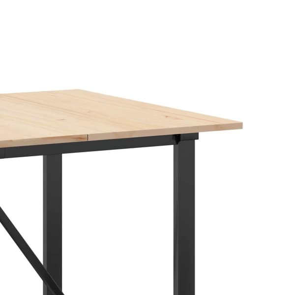vidaXL Matbord O-ram 180x90x75 cm massiv furu och gjutjärn