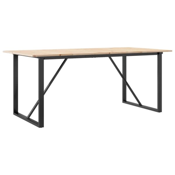 vidaXL Matbord O-ram 180x90x75 cm massiv furu och gjutjärn