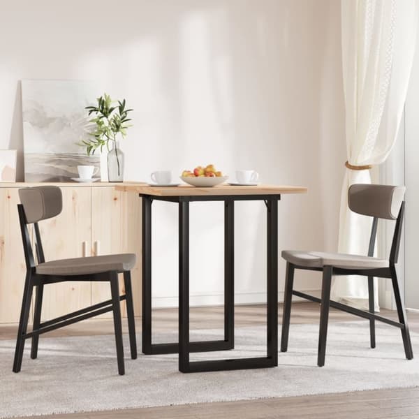 vidaXL Spisebord O-ramme 60x60x75,5 cm heltre furu og stål