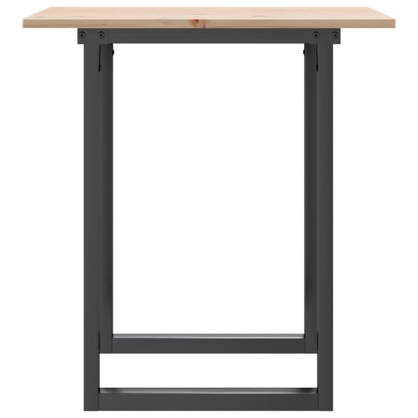 vidaXL Matbord O-ram 70x70x75 cm massiv furu och gjutjärn